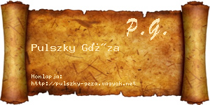 Pulszky Géza névjegykártya